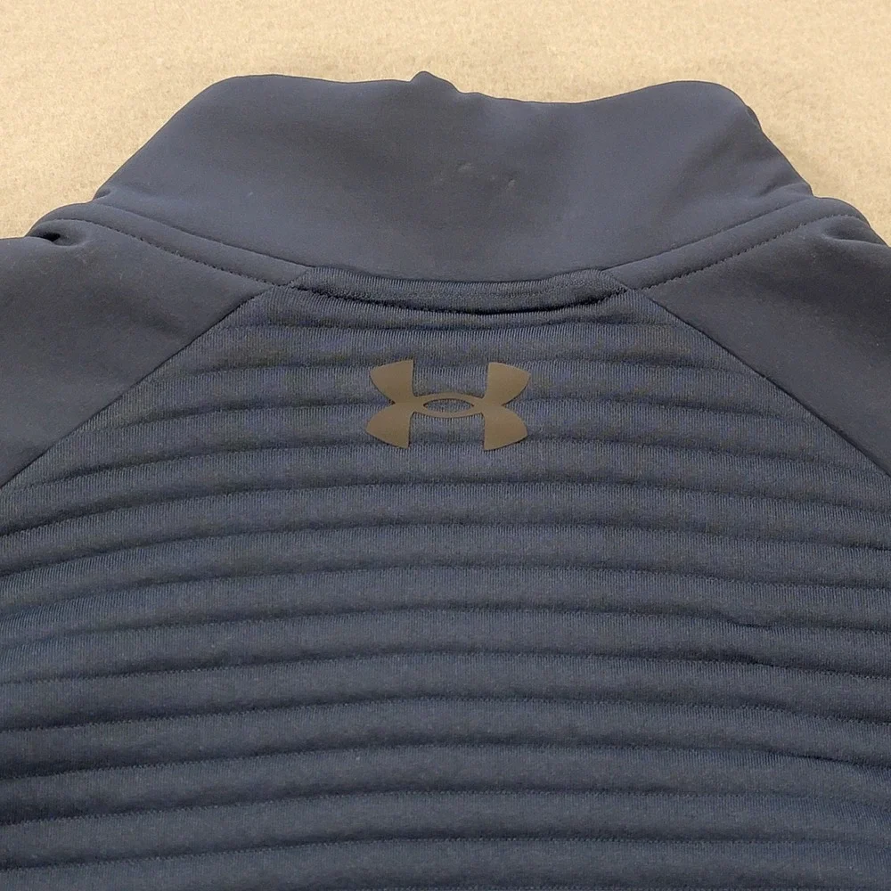 Under Armour Golf 1/4 Zip Pullover Blue Textured Athletic‎ Men's Small Loose Fit